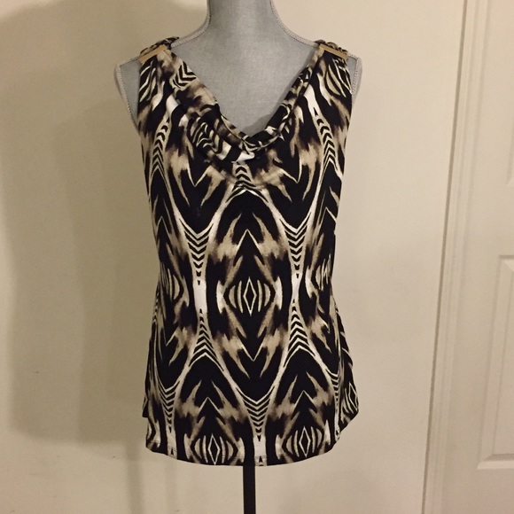 Vince Camuto Sleeveless Top w/Gold Metal Accents L - Picture 2 of 8